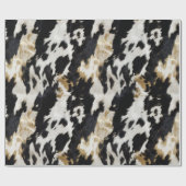 Zwart Wit Goud Koeienhuid Cadeaupapier (Vlak)