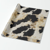 Zwart Wit Goud Koeienhuid Cadeaupapier (Uitgerold)