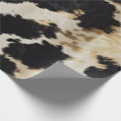 Zwart Wit Goud Koeienhuid Cadeaupapier (Hoek)