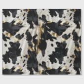 Zwart Wit Goud Koeienhuid Cadeaupapier (Vlak)