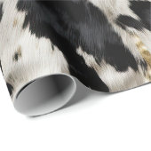 Zwart Wit Goud Koeienhuid Cadeaupapier (Rol Hoek)