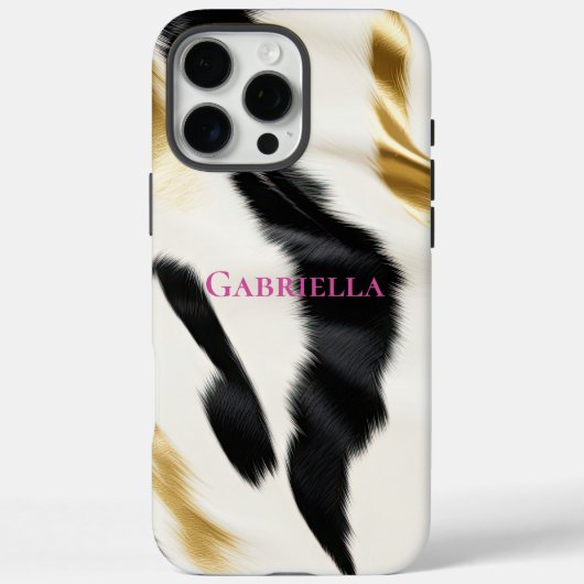 Zwart Wit Goud Koeienhuid Case-Mate iPhone Case (Achterkant)