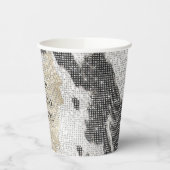 Zwart Wit Goud Koeienhuid Cowgirl Sparkle Verjaard Papieren Bekers (Links)