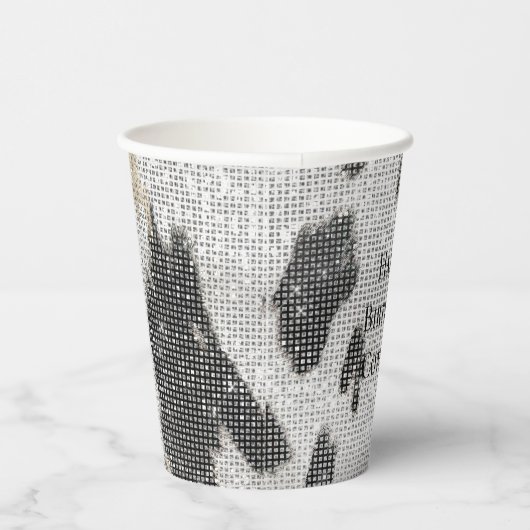 Zwart Wit Goud Koeienhuid Cowgirl Sparkle Verjaard Papieren Bekers (Rechts)