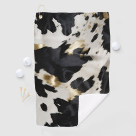 Zwart Wit Goud Koeienhuid Golfhanddoek