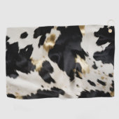 Zwart Wit Goud Koeienhuid Golfhanddoek (Horizontaal)