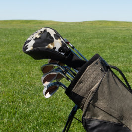 Zwart Wit Goud Koeienhuid Golfheadcover