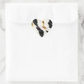 Zwart Wit Goud Koeienhuid Hart Sticker (Tas)