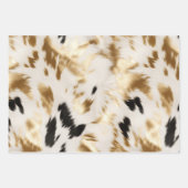 Zwart Wit Goud Koeienhuid Inpakpapier Vel (Voorkant 3)