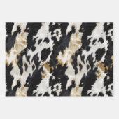 Zwart Wit Goud Koeienhuid Inpakpapier Vel (Voorkant)