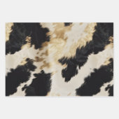 Zwart Wit Goud Koeienhuid Inpakpapier Vel (Voorkant)