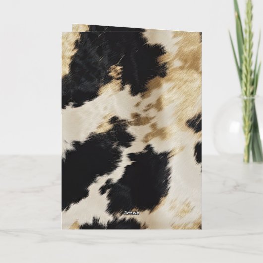 Zwart Wit Goud Koeienhuid Kaart (Achterkant)
