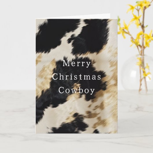 Zwart Wit Goud Koeienhuid Kaart (Gele Bloem)