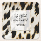 Zwart Wit Goud Koeienhuid Kartonnen Onderzetters (Voorkant)