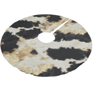 Zwart Wit Goud Koeienhuid Kerstboom Rok