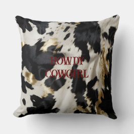 Zwart Wit Goud Koeienhuid Kussen