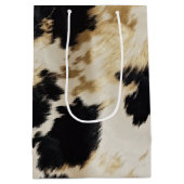 Zwart Wit Goud Koeienhuid Medium Cadeauzakje (Achterkant)