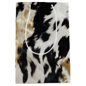 Zwart Wit Goud Koeienhuid Medium Cadeauzakje (Voorkant)