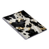 Zwart Wit Goud Koeienhuid Notitieboek (Rechterzijde)