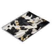 Zwart Wit Goud Koeienhuid Notitieboek (Linkerzijde)