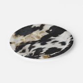 Zwart Wit Goud Koeienhuid Papieren Bordje (Gekanteld)