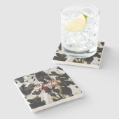 Zwart Wit Goud Koeienhuid Stenen Onderzetter (Zijkant)