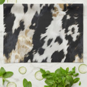 Zwart Wit Goud Koeienhuid Theedoek (Gevouwen)