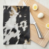 Zwart Wit Goud Koeienhuid Theedoek (Quarter Fold)