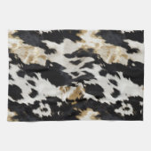 Zwart Wit Goud Koeienhuid Theedoek (Horizontaal)