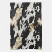 Zwart Wit Goud Koeienhuid Theedoek (Verticaal)