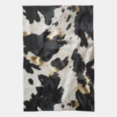 Zwart Wit Goud Koeienhuid Theedoek (Verticaal)
