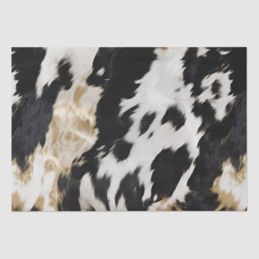 Zwart Wit Goud Koeienhuid Tissuepapier (Voorkant)