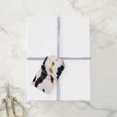 Zwart Wit Goud Koeienhuid Verjaardag Cadeaulabel (Met Touw)