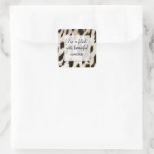 Zwart Wit Goud Koeienhuid Vierkante Sticker (Tas)