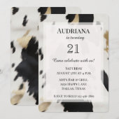 Zwart Wit Goud Koeienhuid Westerne Verjaardag Kaart (Voorkant / Achterkant)