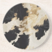 Zwart Wit Goud Koeienhuid Zandsteen Onderzetter (Voorkant)