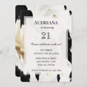 Zwart Wit Goud Koeienhuid Zuidwest Verjaardag Kaart (Voorkant / Achterkant)