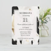 Zwart Wit Goud Koeienhuid Zuidwest Verjaardag Kaart (Staand voorkant)