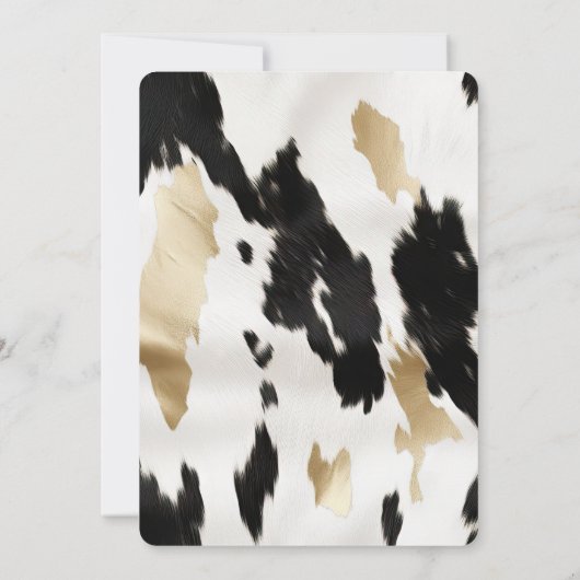 Zwart Wit Goud Koeienhuid Zuidwest Verjaardag Kaart (Achterkant)