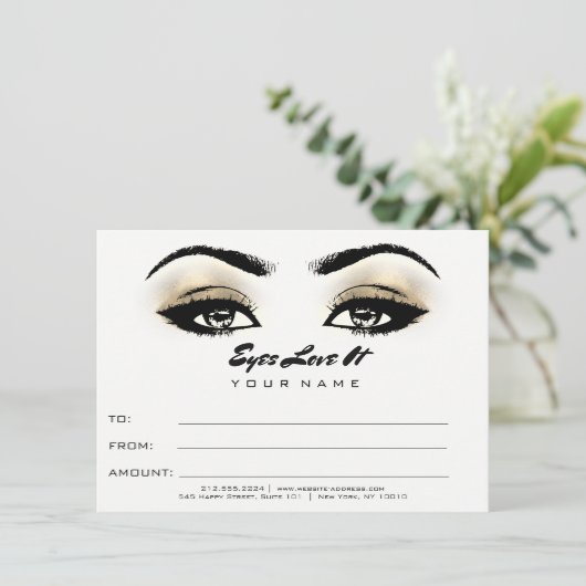 Zwart Wit Goud Make-up Certificaat Gift Beauty (Staand voorkant)