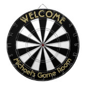 Zwart Wit Goud Man Cave Pub Game Nachtkamer Dartbord (Voorkant)
