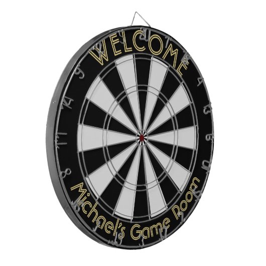 Zwart Wit Goud Man Cave Pub Game Nachtkamer Dartbord (Voorkant Links)