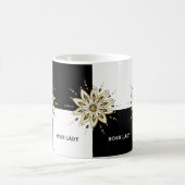 Zwart Wit & Goud Mandala Boss Lady Design Koffiemok (Center)
