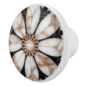 Zwart Wit Goud Marmer Daisy Bloem Mozaïek Stijl Keramische Knop (Rechts)