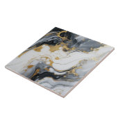 Zwart wit goud marmer en alcoholinkt Abstract Tegeltje (Zijkant)