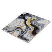 Zwart wit goud marmer en alcoholinkt Abstract Tegeltje (Zijkant)