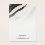Zwart Wit Goud Marmer · Kettingen hangerdisplay Visitekaartje (Achterkant)