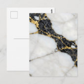 Zwart Wit Goud Marmer Luxe Briefkaart (Voorkant / Achterkant)