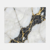 Zwart Wit Goud Marmer Luxe Fleece Deken (Voorkant (Horizontaal))