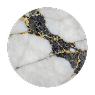 Zwart Wit Goud Marmer Luxe Snijplank